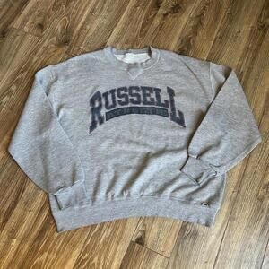 VTG 90s Russell Athletic Promo Worn Thin Heather Gray Crewneck Sweatshirt Sz M?